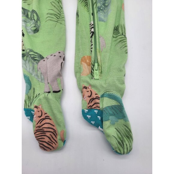 POSH PEANUT Wildlife Green One Piece Footie Sleeper Safari Limited Edition 3-6M - Picture 4 of 8